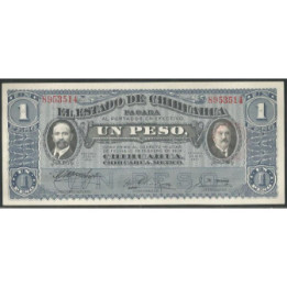 Mexico - El Estado de Chihuahua 1 Peso Jun 1915 Serie J Ps530a