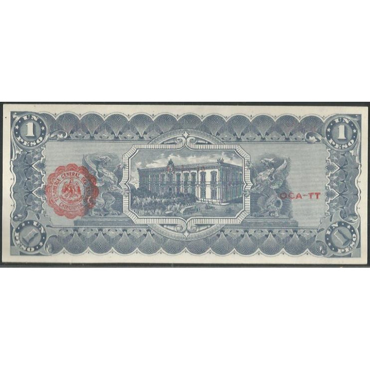 Mexico - El Estado de Chihuahua 1 Peso Jun 1915 Serie J Ps530a reverso