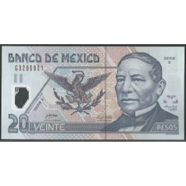 Mexico 20 Pesos 9 Nov 2005 Serie XG P116e