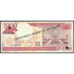 Rep. Dominicana 1.000 Pesos 2000 P163s Especimen / Muestra sin valor