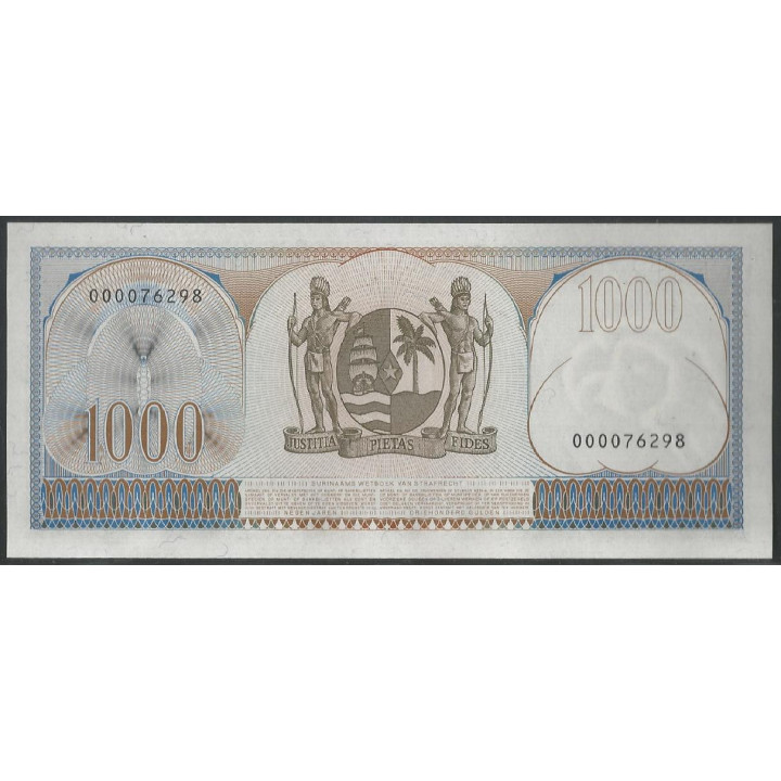Suriname 1.000 Gulden 1 Sep 1963 P124 reverso
