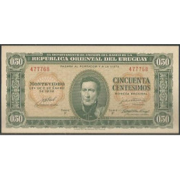Uruguay 50 Centesimos L1939 Serie F P34