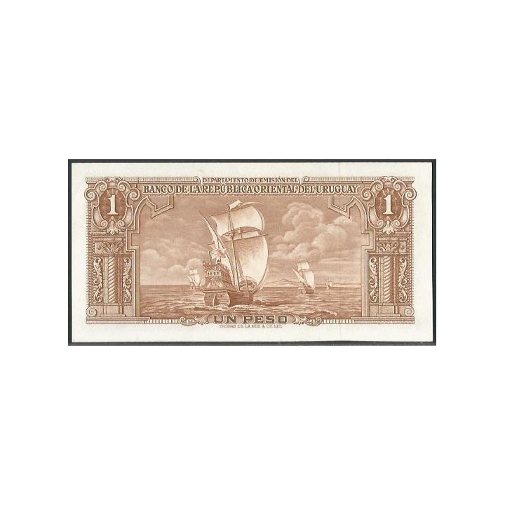 Uruguay 1 Peso L1939 Serie D P35c reverso