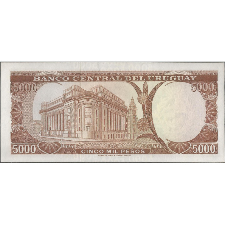 Uruguay 5.000 Pesos Serie C ND1967 P50b reverso