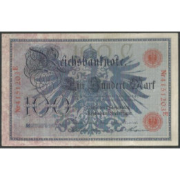 Alemania 100 Mark 7 Feb 1908 Serie roja P33