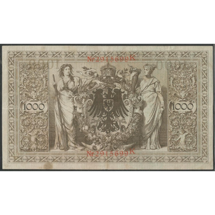 Alemania 1.000 Mark 21 Abr 1910 P44b reverso