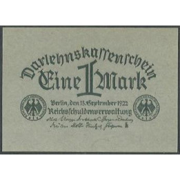 Alemania 1 Mark 15 Sep 1922 P61a