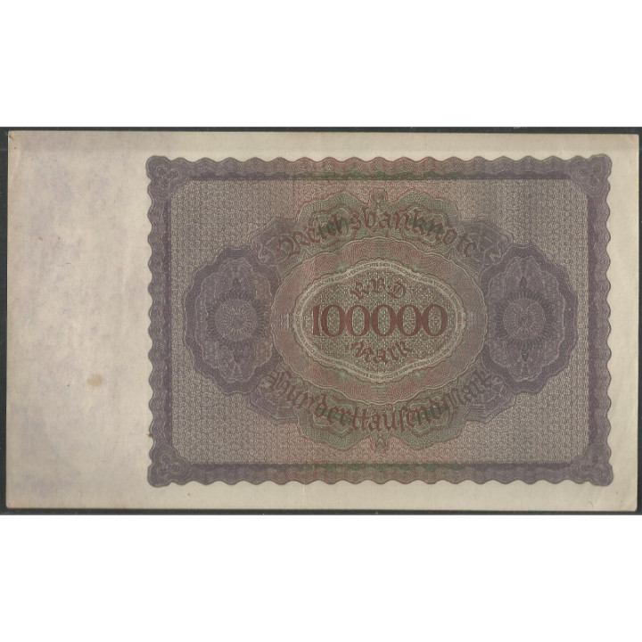 Alemania 100.000 Mark 1 Feb 1923 P83 reverso