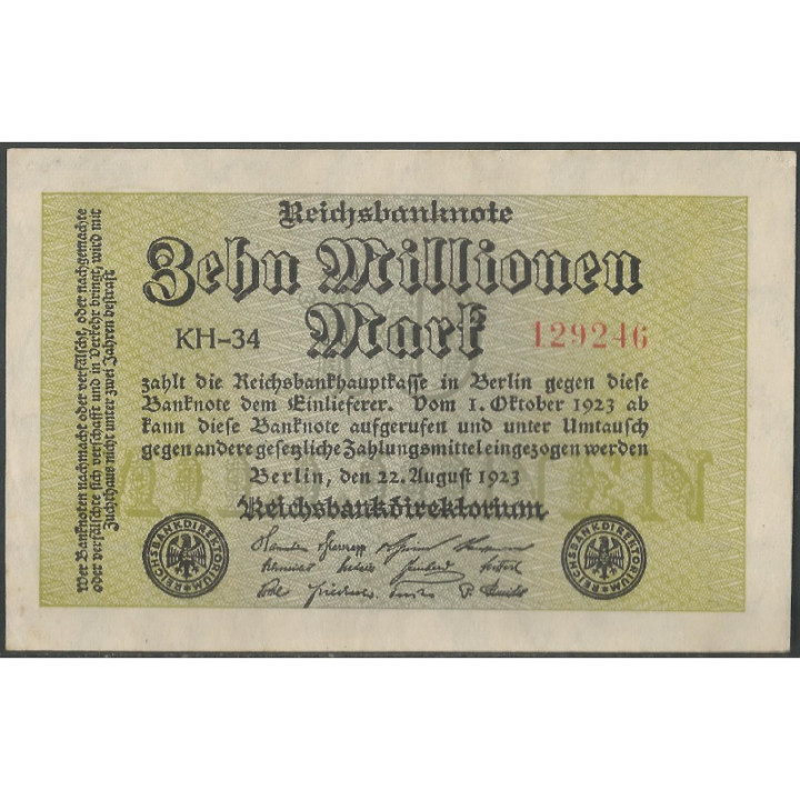 Alemania 10.000.000 Mark 22 Ago 1923 P106a