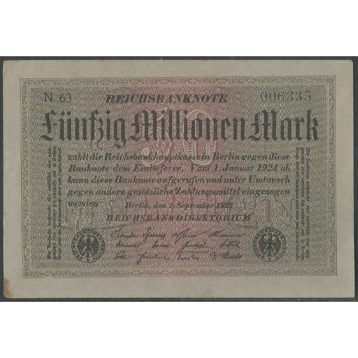 Alemania 50.000.000 Mark 1 Sep 1923 P109a