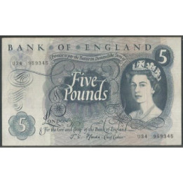 Inglaterra 5 Pounds ND1966-70 P375b