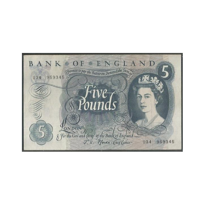 Inglaterra 5 Pounds ND1966-70 P375b