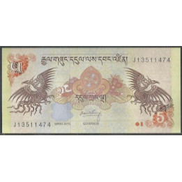 Bhutan 5 Ngultrum 2015 P28c