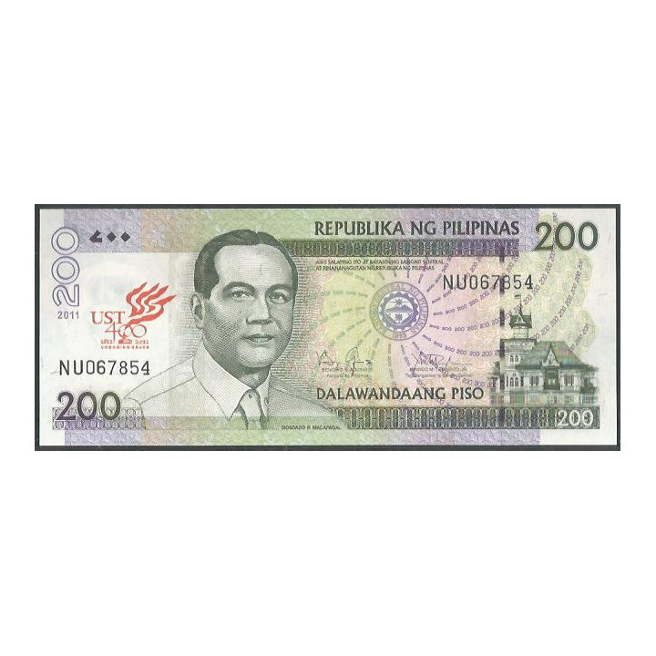 Filipinas 200 Piso 2011 P214 400 Años de la Universidad Pontificia