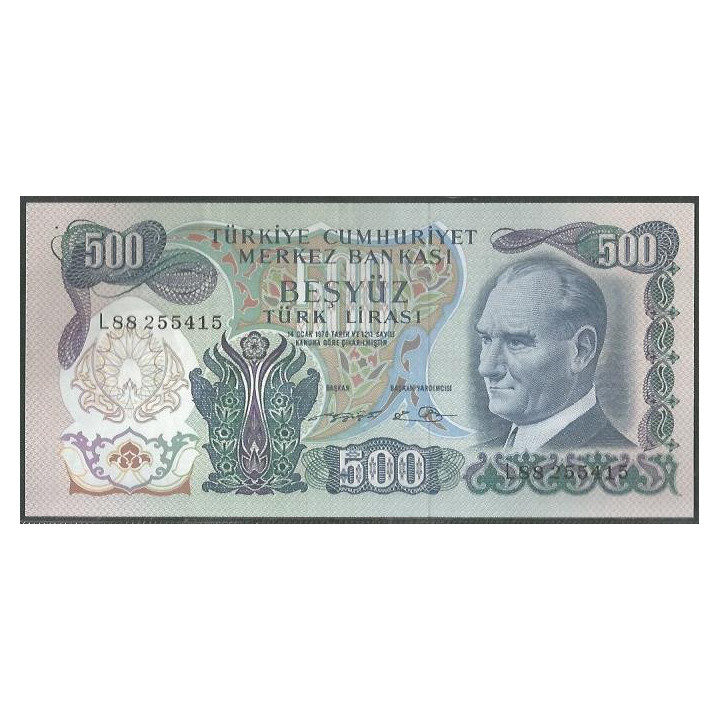 Turkya 500 Liras L1970 (1 SEP 1971) P190d