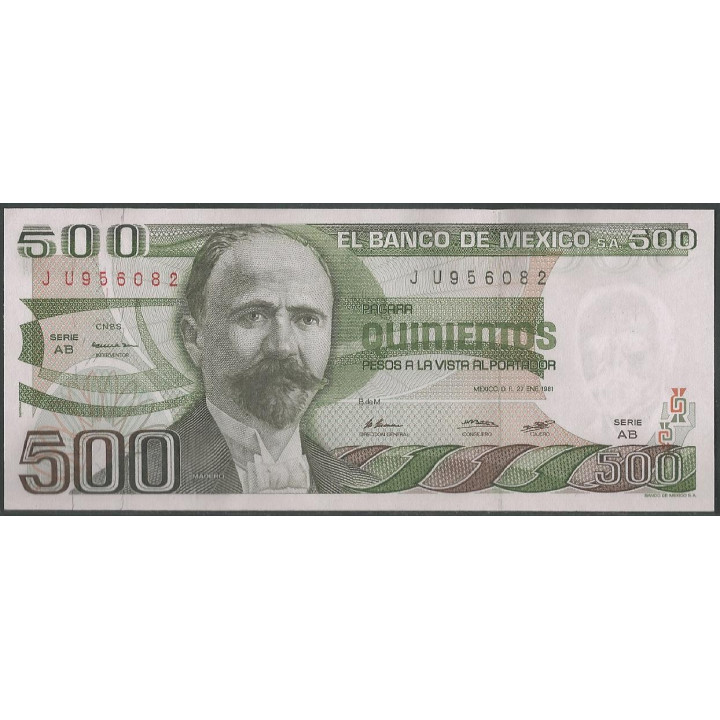 Mexico 500 Pesos 27 Ene 1981 Serie AB P75a