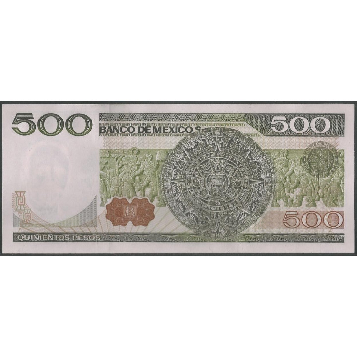 Mexico 500 Pesos 27 Ene 1981 Serie AB P75a reverso