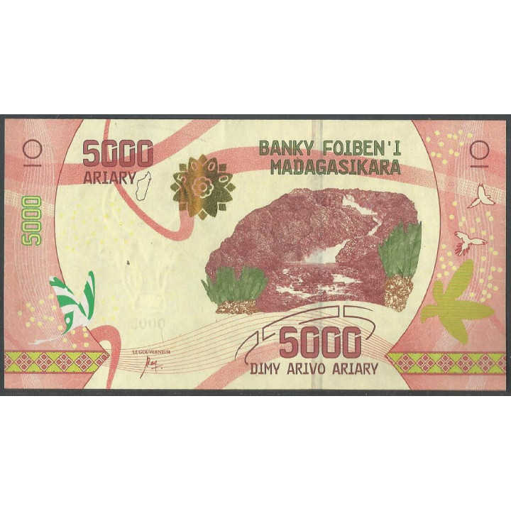 Madagascar 5.000 Ariary ND2017 P102 reverso
