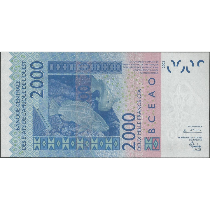 Senegal 2.000 Francs 2004 P716Kb reverso