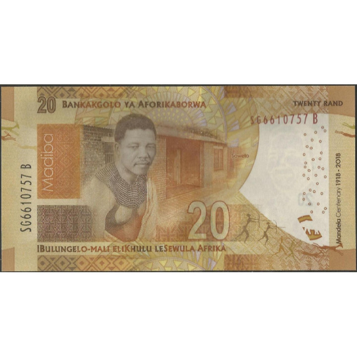 Sur Africa 20 Rand 2018 P144 reverso