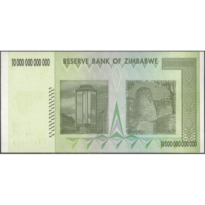 Zimbabwe 10.000.000.000.000 Dollars 2008 P88 reverso