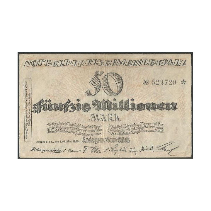 Alemania - Speyer 20.000.000 Mark 1 Oct 1923