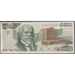 Mexico 2.000 Pesos 24 Feb 1989 Serie BV P86b