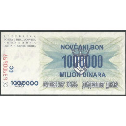 Bosnia & Herzegovina 1.000.000 Dinara 10 Sep 1993 P35b