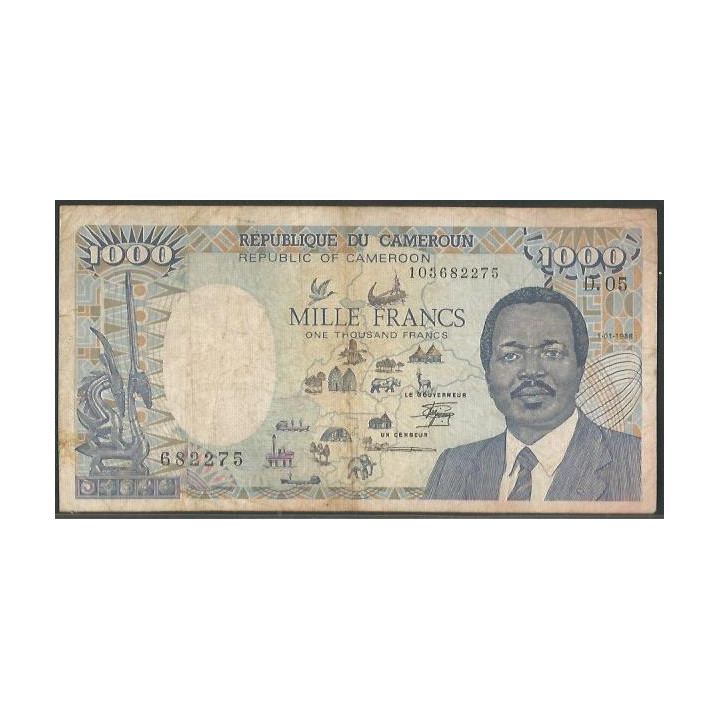 Camerun 1.000 Francs 1 Ene 1988 P26a