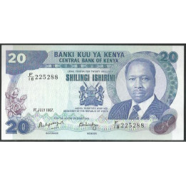 Kenya 20 Shillings 1 Jul 1987 P21f