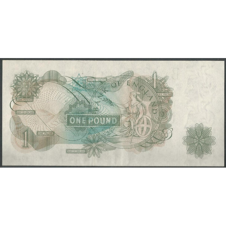 Inglaterra 1 Pound ND1966-70 P374e reverso