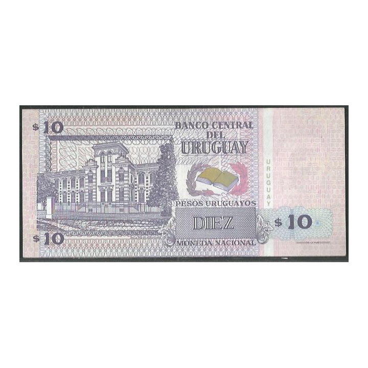 Uruguay 10 Pesos 1998 A P81a reverso