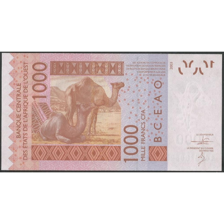 Burkina Faso 1.000 Francs 2014 P315Cn reverso
