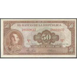 Billete de 50 Pesos 1 Ene 1964 BGW260