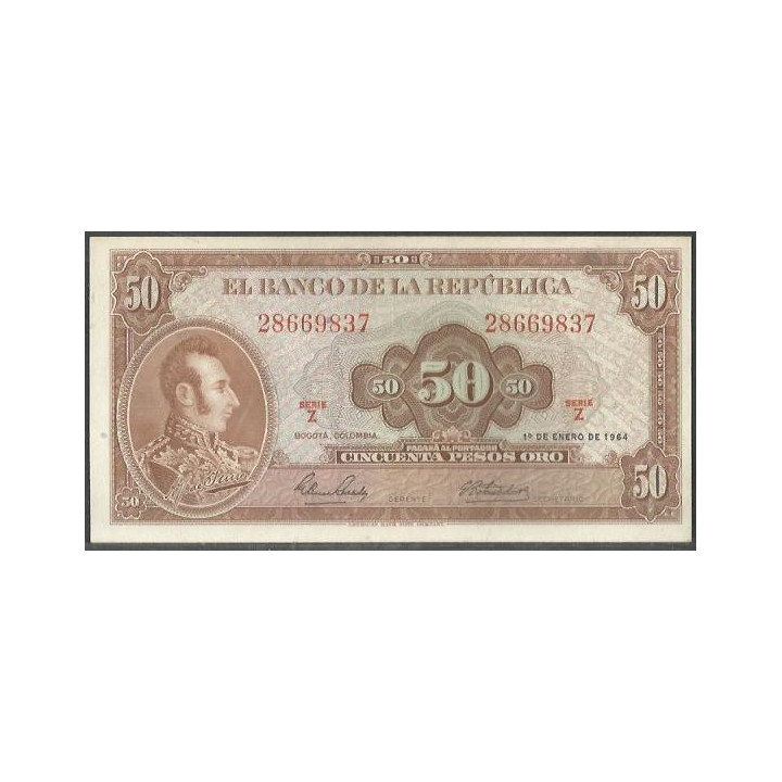 Billete de 50 Pesos 1 Ene 1964 BGW260