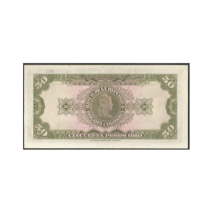 Billete de 50 Pesos 1 Ene 1964 BGW260 reverso