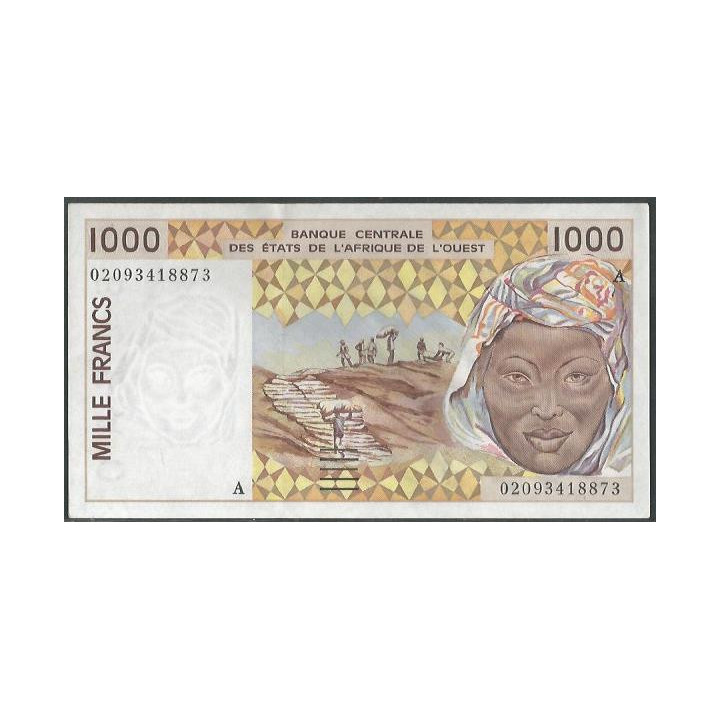 Costa de Marfil 1.000 Francs ND2002 P111Ak