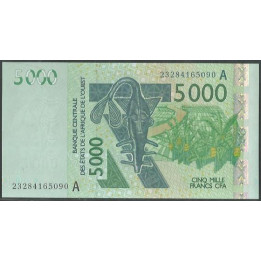 Costa de Marfil 5.000 Francs 2023 P117Aw