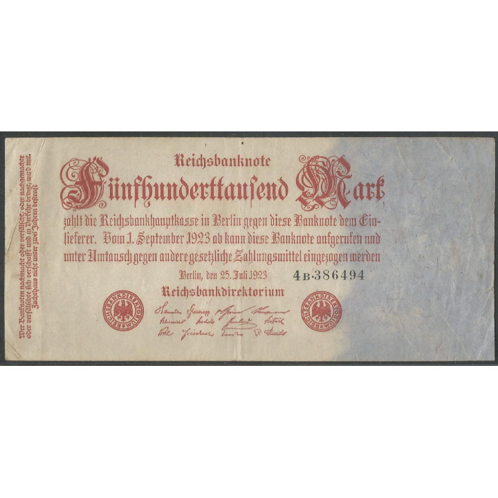 Alemania 500.000 25 Jul 1923 P92