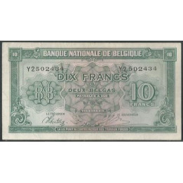 Belgica 10 Francs 1 Feb 1943 P122a