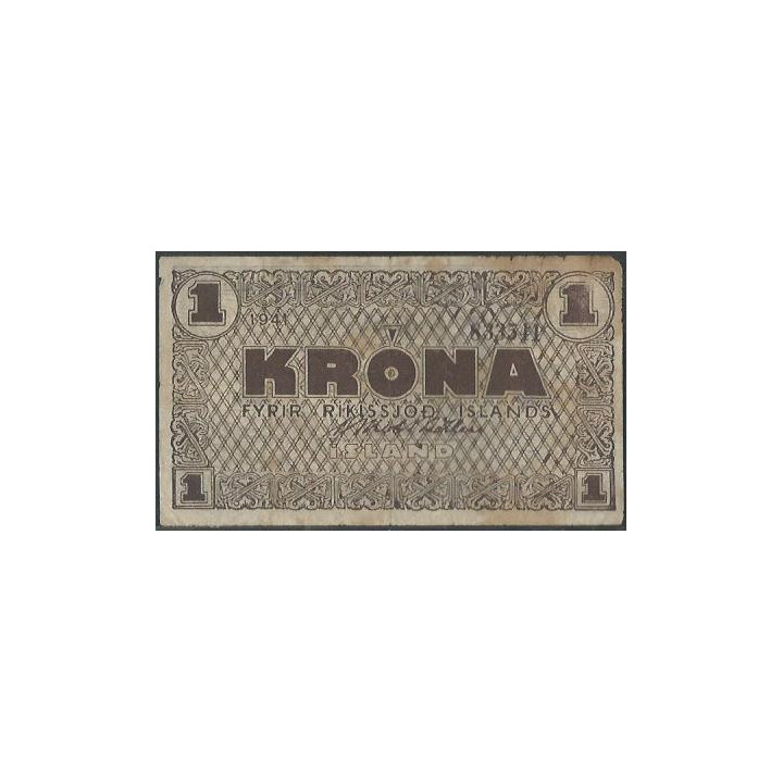 Islandia 1 Krona 1941 P22a