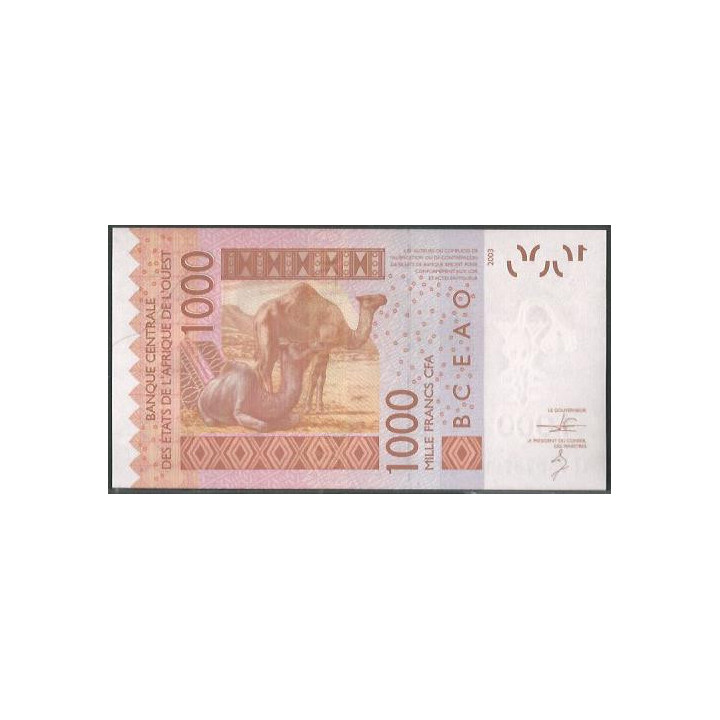 Togo 1.000 Francs 2013 P815Tm reverso