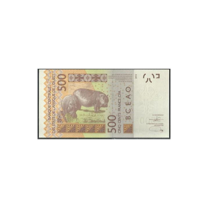 Togo 500 Francs 2022 P819Tk reverso