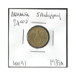 Alemania Nazi 5 Reichspfennig 1936-1939 KM91