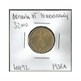 Alemania Nazi 10 Reichspfennig 1936-1939 KM92