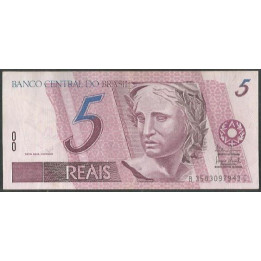 Brasil 5 Reales ND1997- Firma 40 P244Af