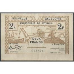 Nueva Caledonia 2 Francs 29 Mar 1943 P56
