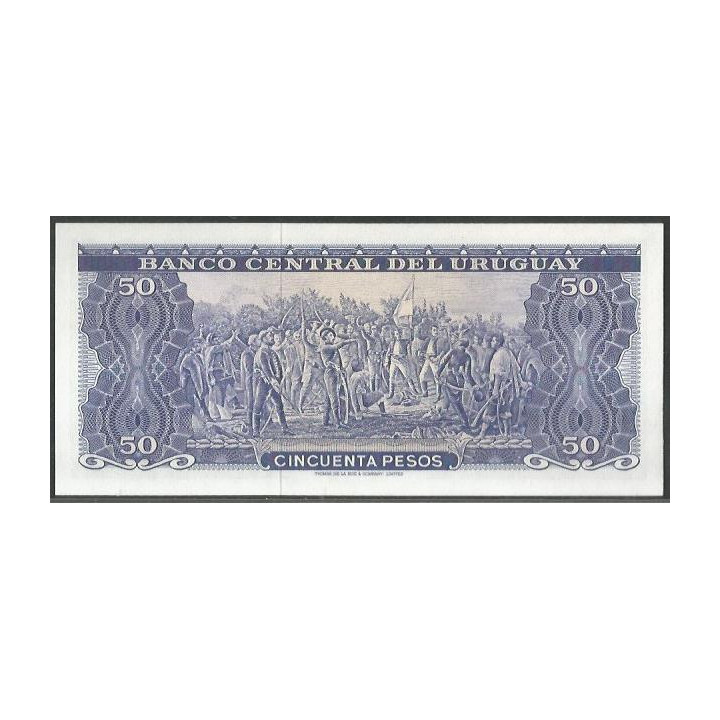 Uruguay 50 Pesos ND1967 A P46a reverso