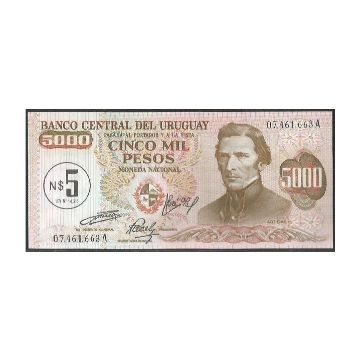 Uruguay 5 Nuevos pesos ND1975 P57
