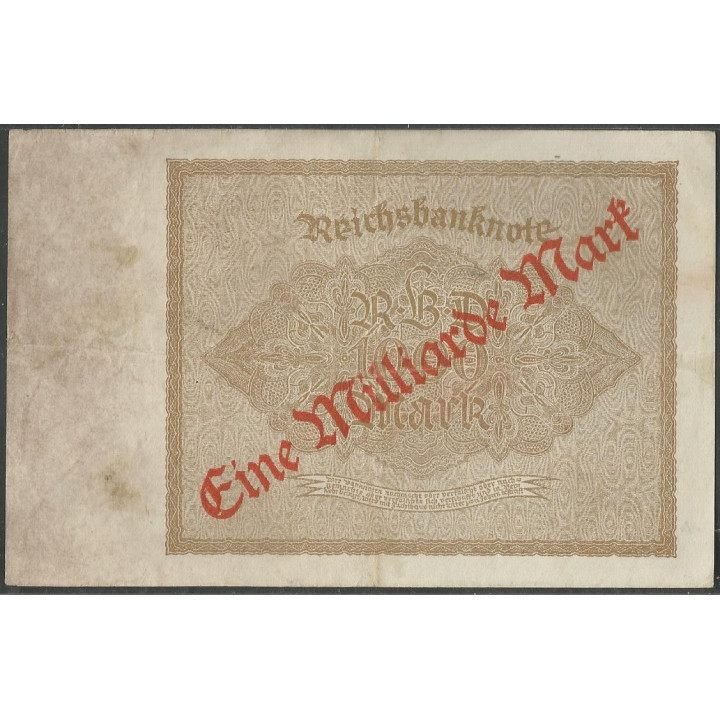 Alemania 1 Millardo Mark ND Sep 1923 P113b reverso